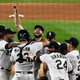 Lucas Giolito celebrates first no-hitter with teammates in Chicago.